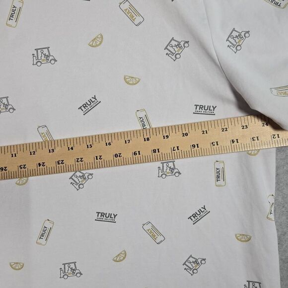 Travis Mathew Polo Shirt Men White Truly Hard Seltzer Golf Geometric Print 2XL - Picture 7 of 11